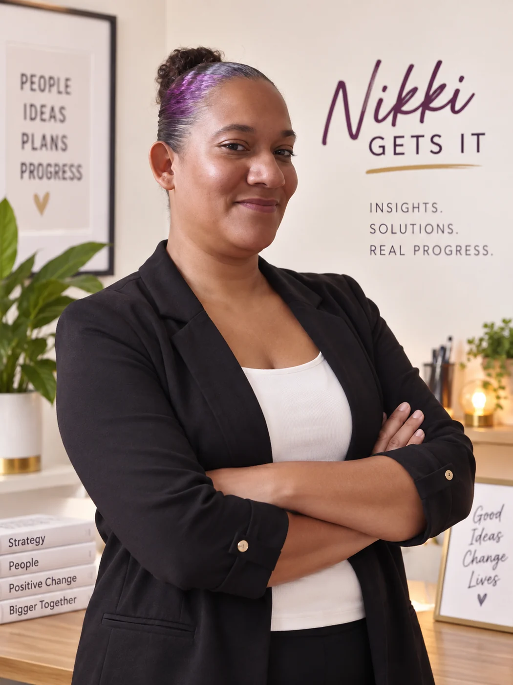 Nikki in a professional workspace